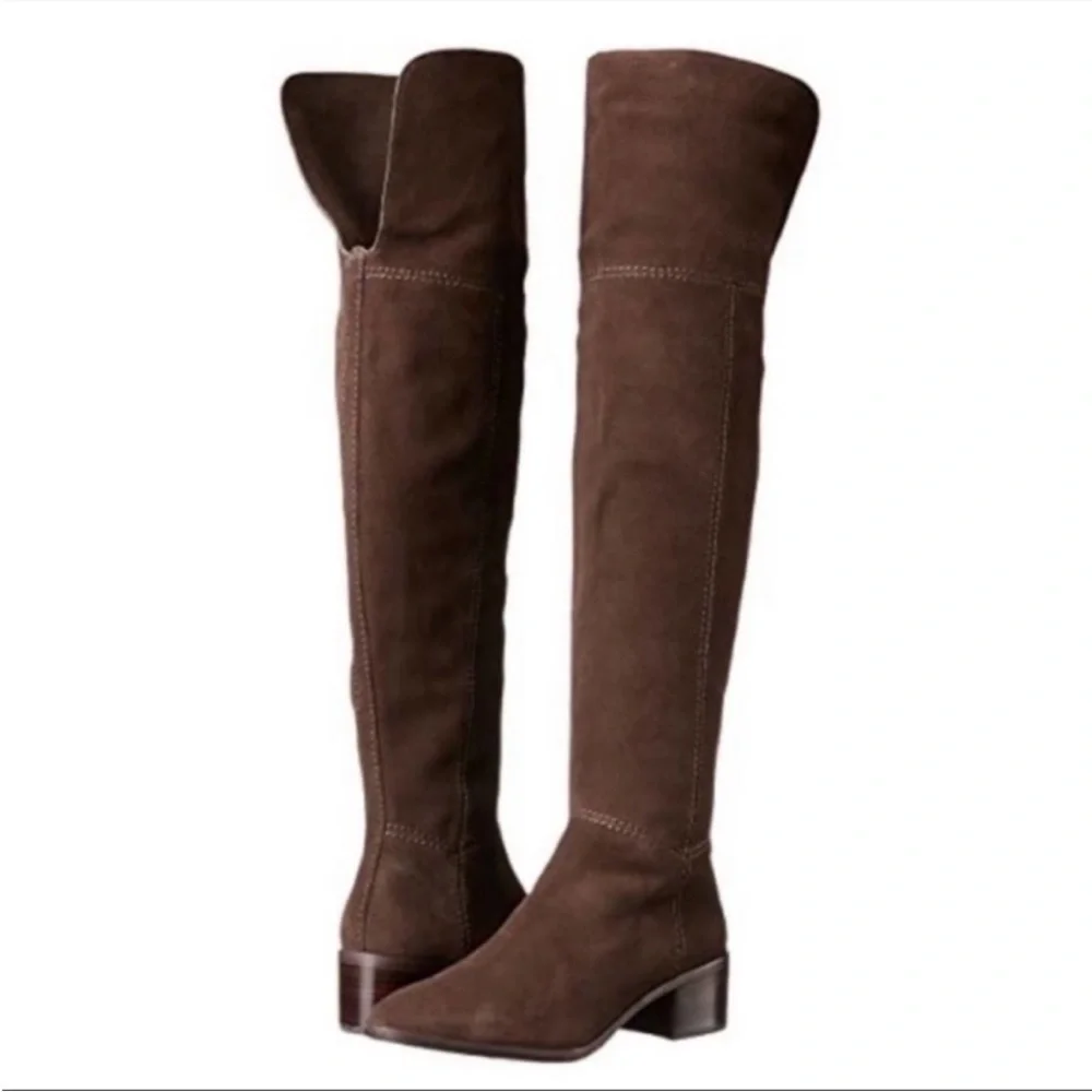 Coach | Lucia split brown suede leather over-the-knee boots Size 7